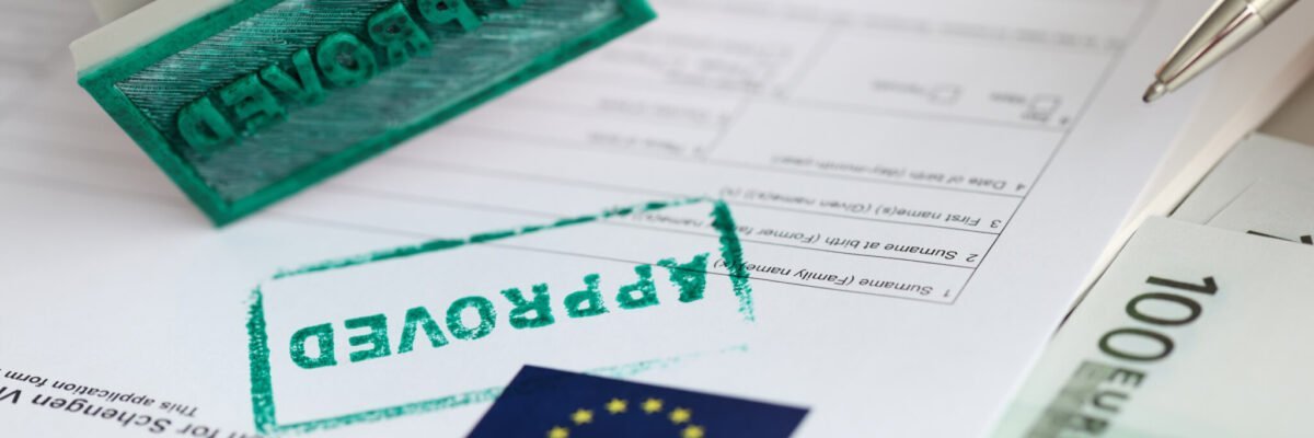 european visa approved with 100 euro note