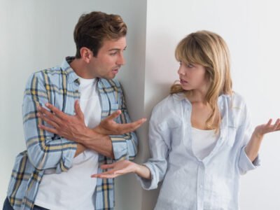 unhappy couple having an argument