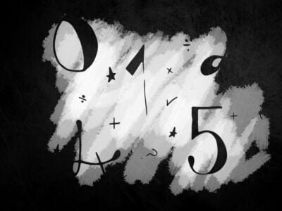 numbers on chalkboard. dyscalculia concept
