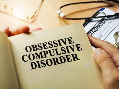 Obsessive compulsive disorder concept. Book on a table.