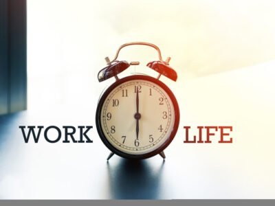 work life balance clock concept set at 6pm
