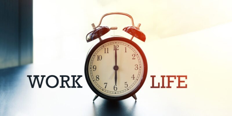 work life balance clock concept set at 6pm